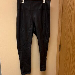 Athleta Delacey Gleam Black High-Waisted Leggings / Tights Size 2X